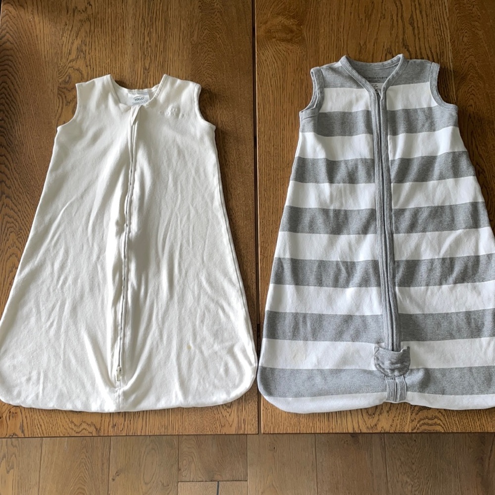 (2) 100% cotton sleepsacks Halo & Burts Bees Baby